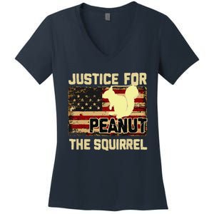 Justice For Peanut The Squirrel Peanut Squirrel Women's V-Neck T-Shirt