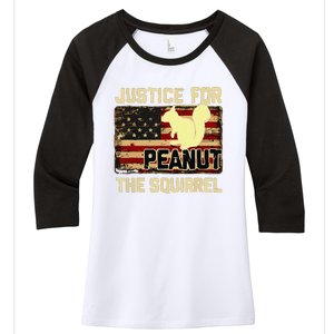 Justice For Peanut The Squirrel Peanut Squirrel Women's Tri-Blend 3/4-Sleeve Raglan Shirt