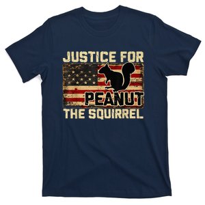 Justice For Peanut The Squirrel Usa Grunged Flag Peanut Squirrel T-Shirt