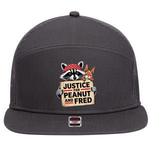 Justice For Peanut And Fred Animal Rights Protest 7 Panel Mesh Trucker Snapback Hat