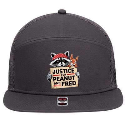 Justice For Peanut And Fred Animal Rights Protest 7 Panel Mesh Trucker Snapback Hat