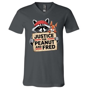 Justice For Peanut And Fred Animal Rights Protest V-Neck T-Shirt