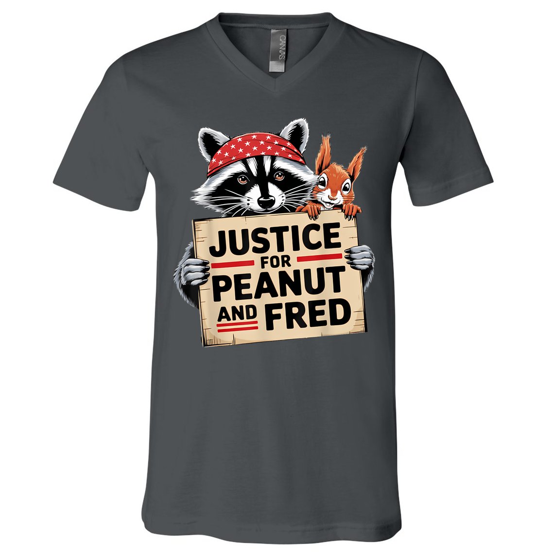 Justice For Peanut And Fred Animal Rights Protest V-Neck T-Shirt