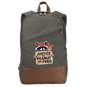 Justice For Peanut And Fred Animal Rights Protest Cotton Canvas Backpack