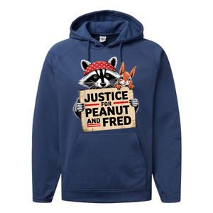 Justice For Peanut And Fred Animal Rights Protest Performance Fleece Hoodie