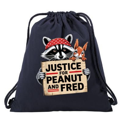 Justice For Peanut And Fred Animal Rights Protest Drawstring Bag