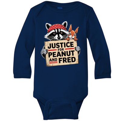 Justice For Peanut And Fred Animal Rights Protest Baby Long Sleeve Bodysuit