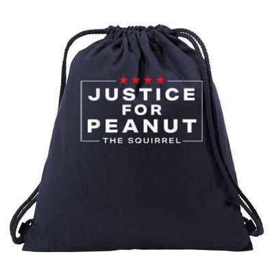 Justice For Peanut The Squirrel Funny Peanut Squirrel Drawstring Bag