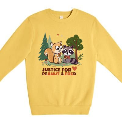 Justice For Peanut The Squirrel And Fred The Raccon Premium Crewneck Sweatshirt