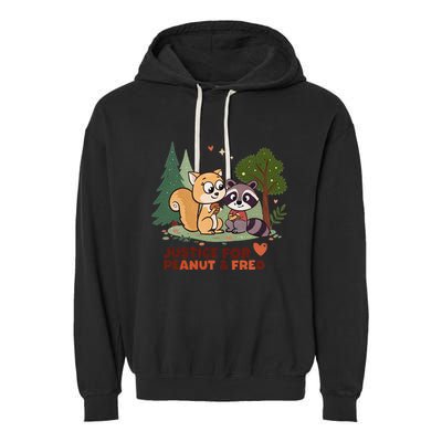Justice For Peanut The Squirrel And Fred The Raccon Garment-Dyed Fleece Hoodie