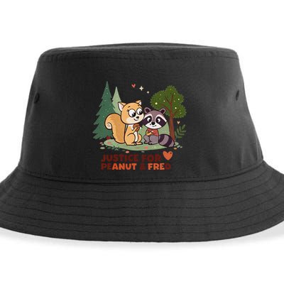Justice For Peanut The Squirrel And Fred The Raccon Sustainable Bucket Hat