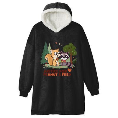 Justice For Peanut The Squirrel And Fred The Raccon Hooded Wearable Blanket