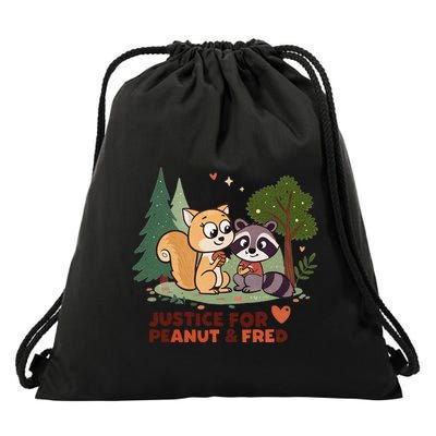 Justice For Peanut The Squirrel And Fred The Raccon Drawstring Bag