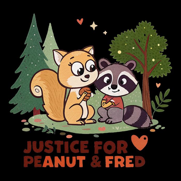 Justice For Peanut The Squirrel And Fred The Raccon Drawstring Bag