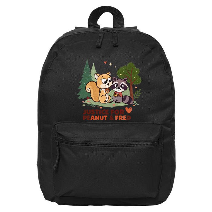 Justice For Peanut The Squirrel And Fred The Raccon 16 in Basic Backpack
