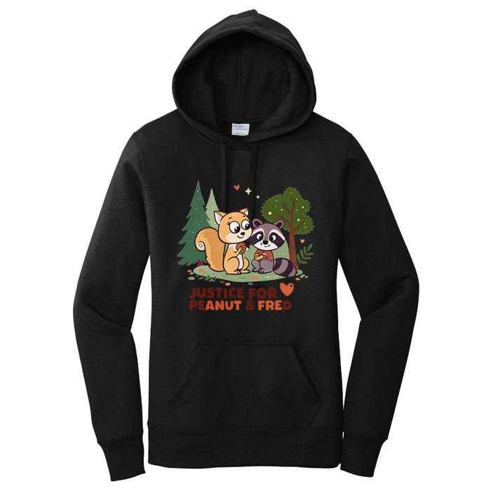 Justice For Peanut The Squirrel And Fred The Raccon Women's Pullover Hoodie