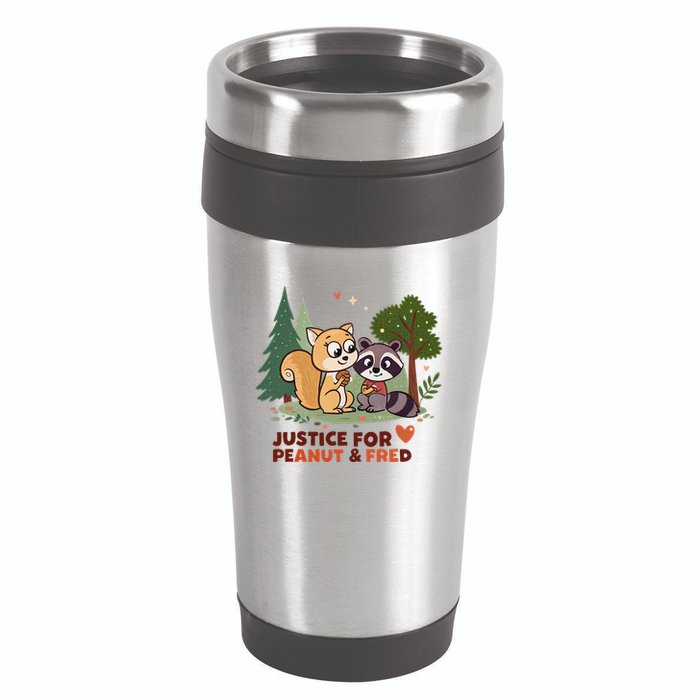 Justice For Peanut The Squirrel And Fred The Raccon 16oz Travel Tumbler