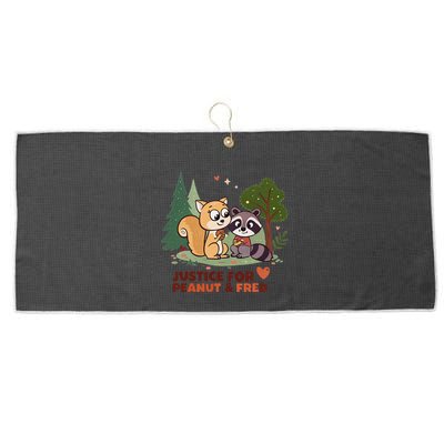 Justice For Peanut The Squirrel And Fred The Raccon Large Microfiber Waffle Golf Towel