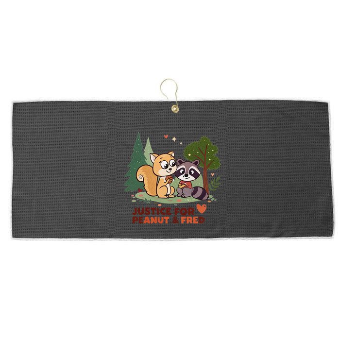 Justice For Peanut The Squirrel And Fred The Raccon Large Microfiber Waffle Golf Towel