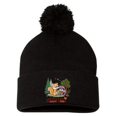 Justice For Peanut The Squirrel And Fred The Raccon Pom Pom 12in Knit Beanie