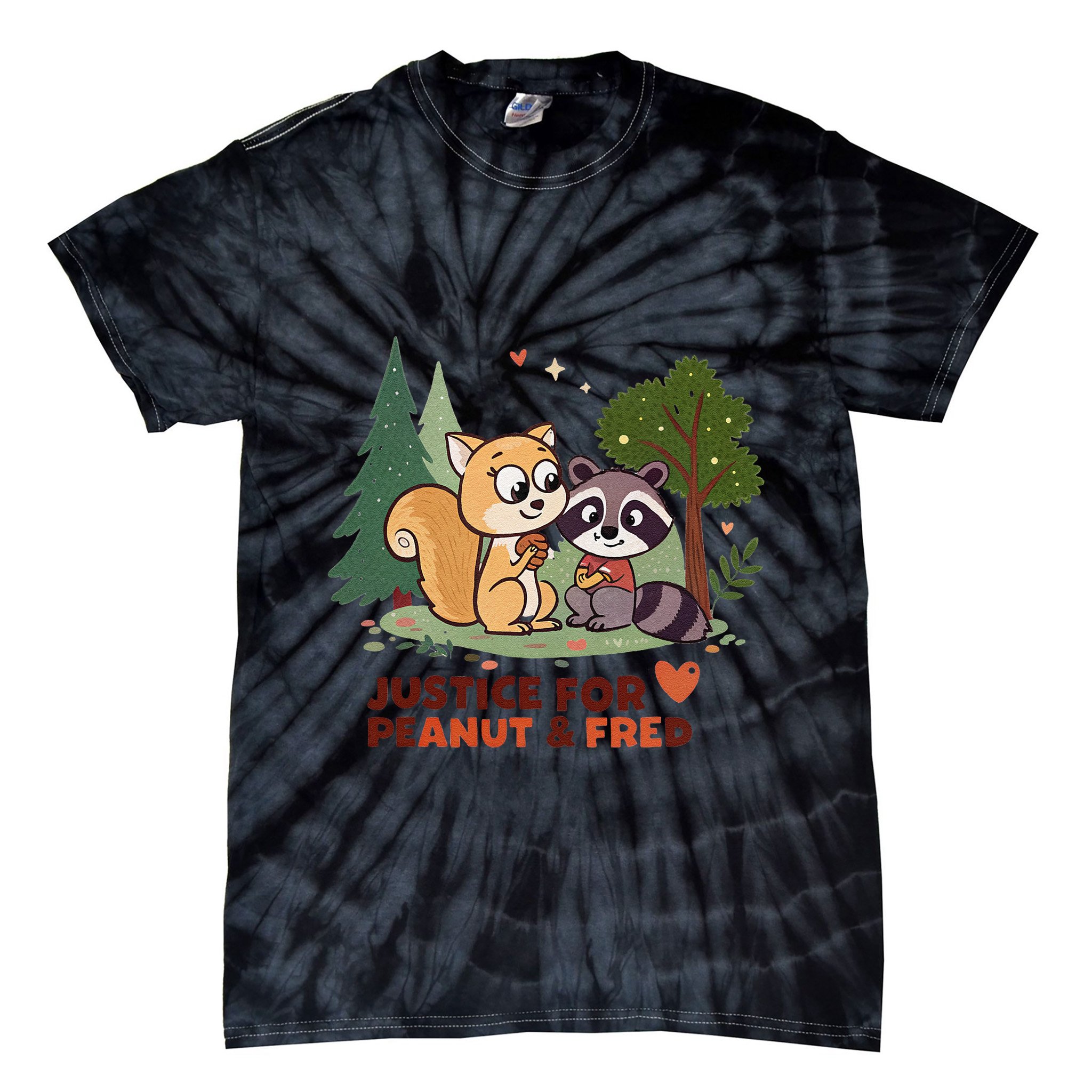 Justice For Peanut The Squirrel And Fred The Raccon Tie-Dye T-Shirt