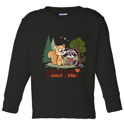 Justice For Peanut The Squirrel And Fred The Raccon Toddler Long Sleeve Shirt