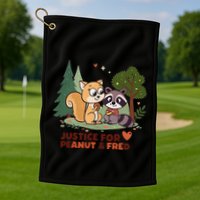 Justice For Peanut The Squirrel And Fred The Raccon Golf Towel