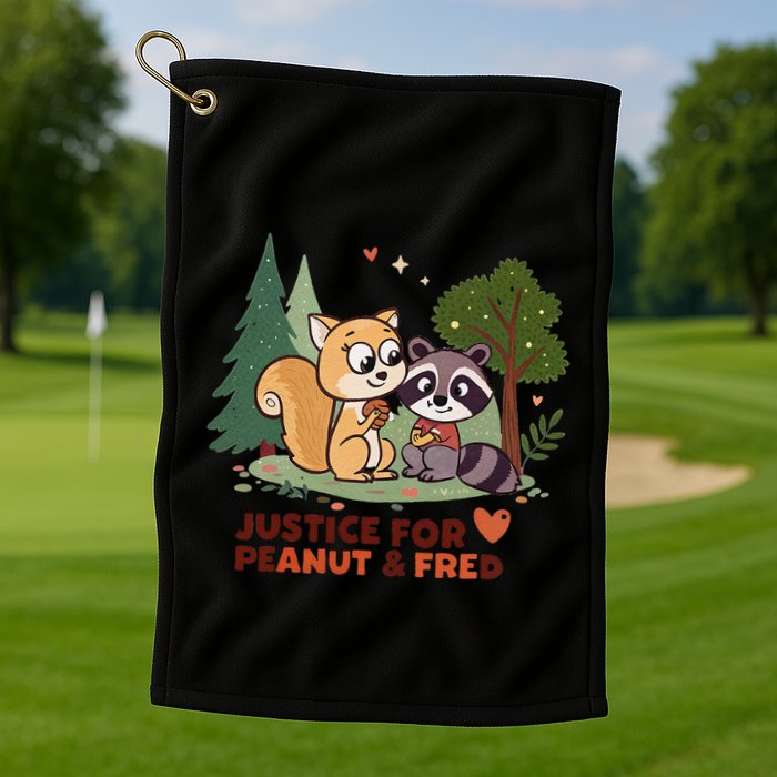Justice For Peanut The Squirrel And Fred The Raccon Golf Towel