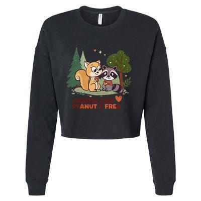 Justice For Peanut The Squirrel And Fred The Raccon Cropped Pullover Crew