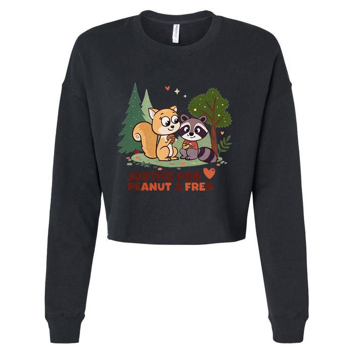 Justice For Peanut The Squirrel And Fred The Raccon Cropped Pullover Crew