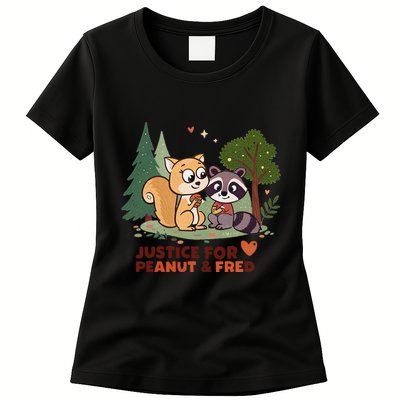 Justice For Peanut The Squirrel And Fred The Raccon Womens T-Shirt