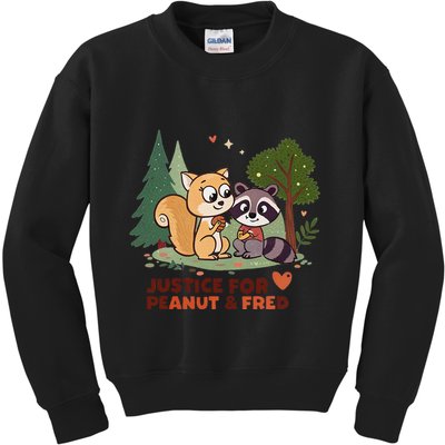 Justice For Peanut The Squirrel And Fred The Raccon Kids Sweatshirt