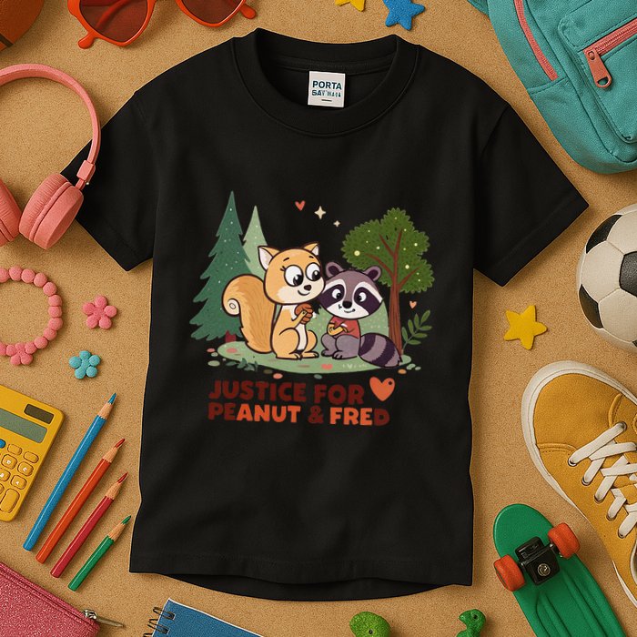 Justice For Peanut The Squirrel And Fred The Raccon Kids T-Shirt