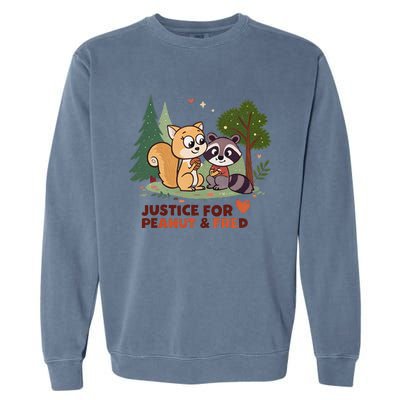 Justice For Peanut The Squirrel And Fred The Raccon Garment-Dyed Sweatshirt