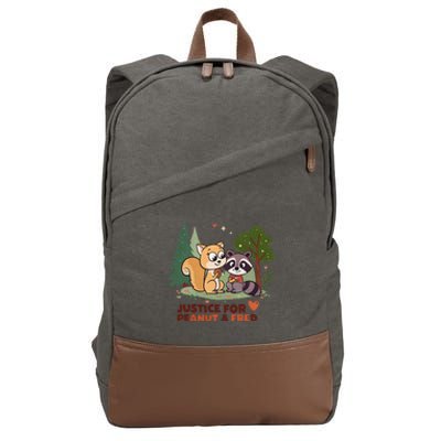 Justice For Peanut The Squirrel And Fred The Raccon Cotton Canvas Backpack