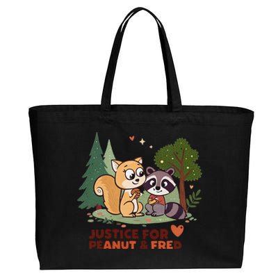 Justice For Peanut The Squirrel And Fred The Raccon Cotton Canvas Jumbo Tote