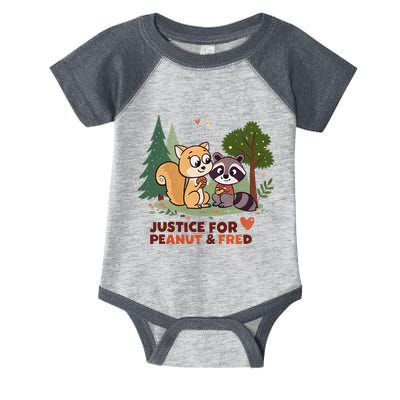 Justice For Peanut The Squirrel And Fred The Raccon Infant Baby Jersey Bodysuit