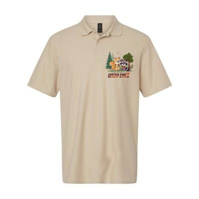 Justice For Peanut The Squirrel And Fred The Raccon Softstyle Adult Sport Polo