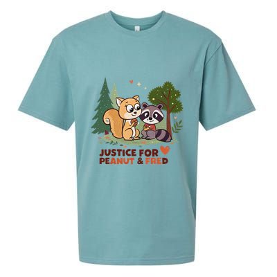 Justice For Peanut The Squirrel And Fred The Raccon Sueded Cloud Jersey T-Shirt