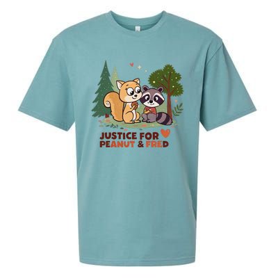 Justice For Peanut The Squirrel And Fred The Raccon Sueded Cloud Jersey T-Shirt