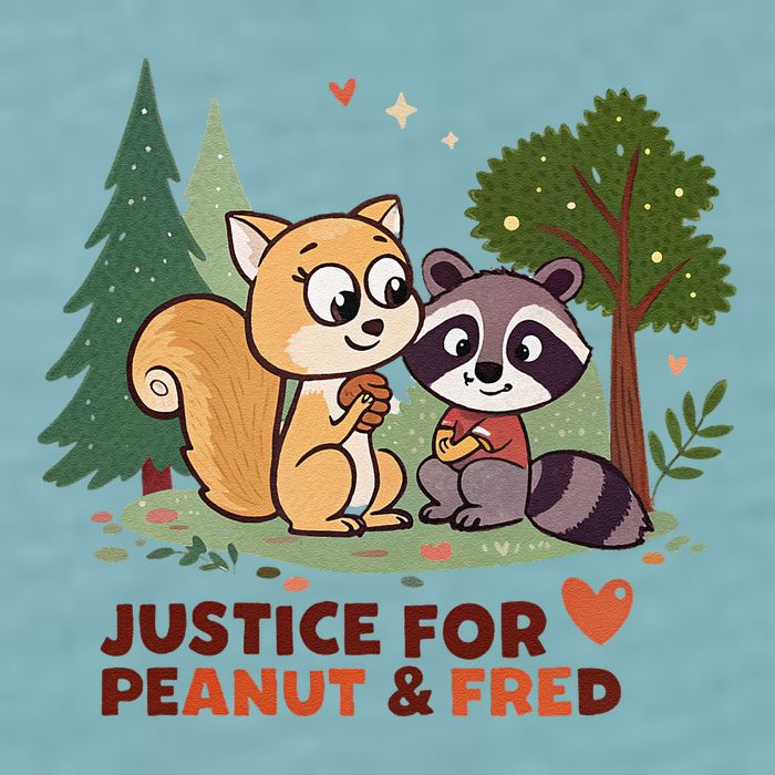 Justice For Peanut The Squirrel And Fred The Raccon Sueded Cloud Jersey T-Shirt