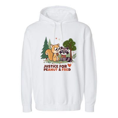 Justice For Peanut The Squirrel And Fred The Raccon Garment-Dyed Fleece Hoodie