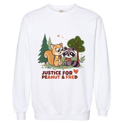 Justice For Peanut The Squirrel And Fred The Raccon Garment-Dyed Sweatshirt