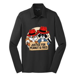 Justice For Peanut The Squirrel 2024 Silk Touch Performance Long Sleeve Polo