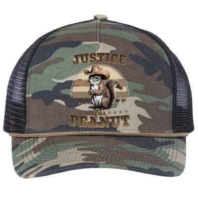 Justice For Peanut The Squirrel P地Ut Pnut Peanut Squirrel Retro Rope Trucker Hat Cap