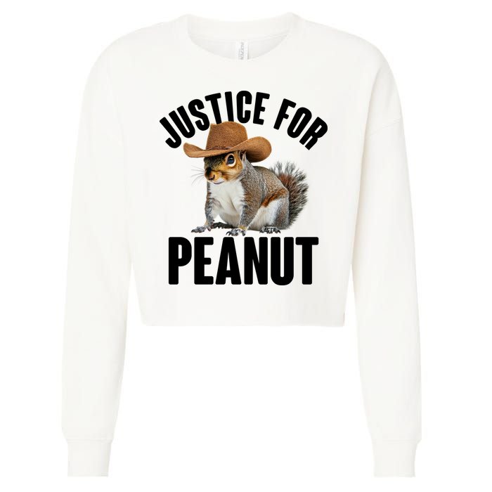 Justice For Peanut The Squirrel Cropped Pullover Crew