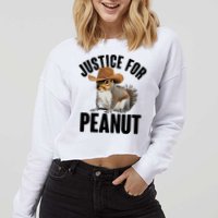 Justice For Peanut The Squirrel Cropped Pullover Crew