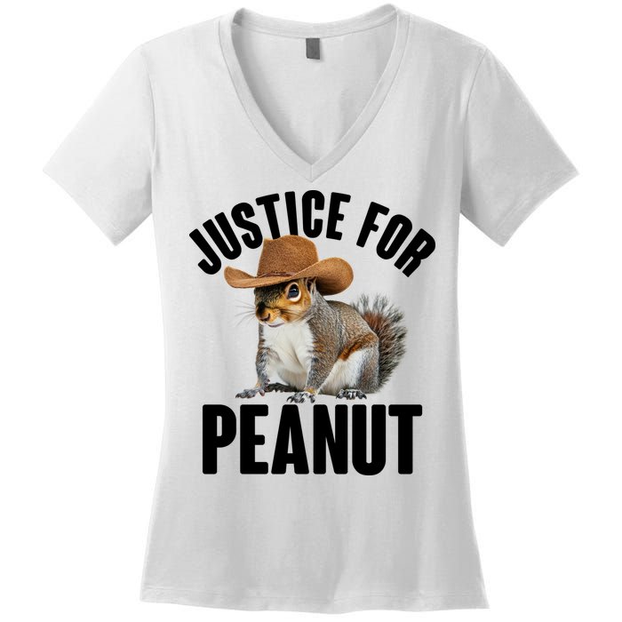 Justice For Peanut The Squirrel Women's V-Neck T-Shirt