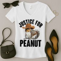 Justice For Peanut The Squirrel Women's V-Neck T-Shirt