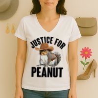 Justice For Peanut The Squirrel Women's V-Neck T-Shirt